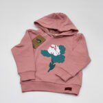 FELPA ROSA CON CAPPUCCIO FIORE