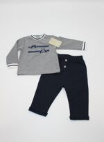 COMPLETO FELPA BLU GRIGIO NEO