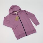 FELPA VIOLA CON CAPPUCCIO E ZIP