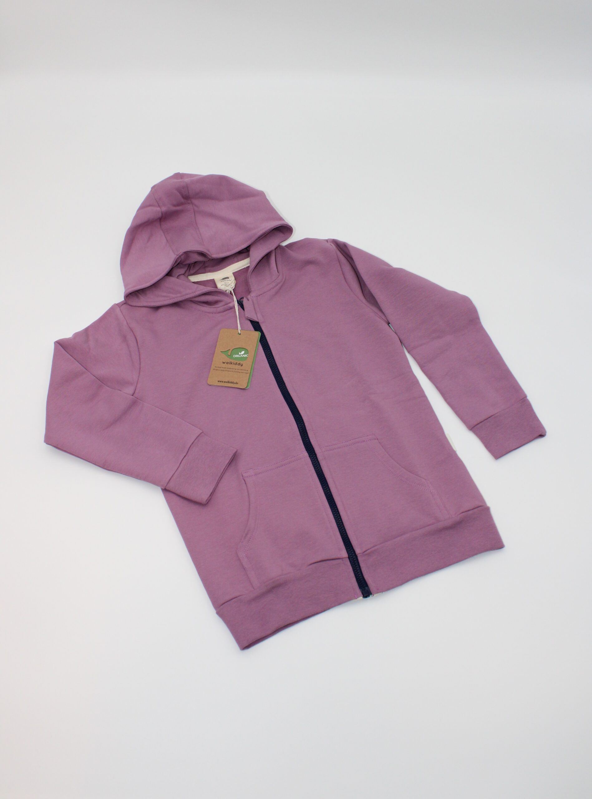 Walkiddy felpa cerniera lilla FELPA VIOLA CON CAPPUCCIO E ZIP - immagine 1