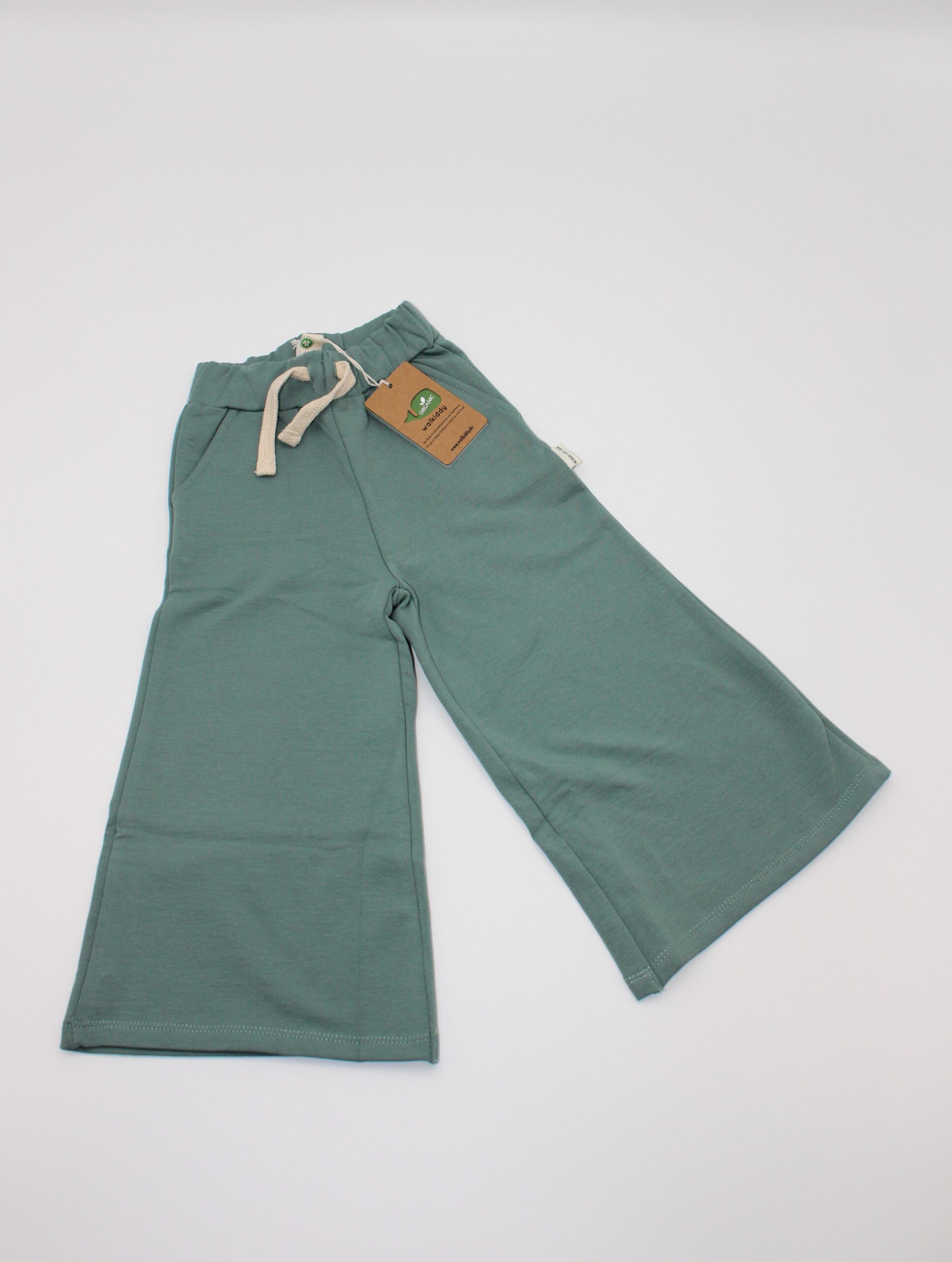 Walkiddy pantalone verde con laccio PANTALONE FELPA VERDE CROP - immagine 1