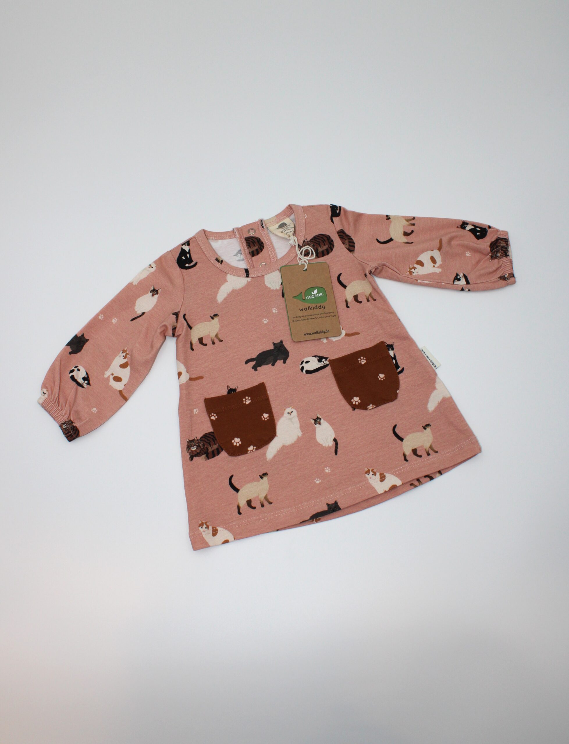 Walkiddy tunica rosa gattini con tasche VESTITINO GATTI CON TASCHE - immagine 1